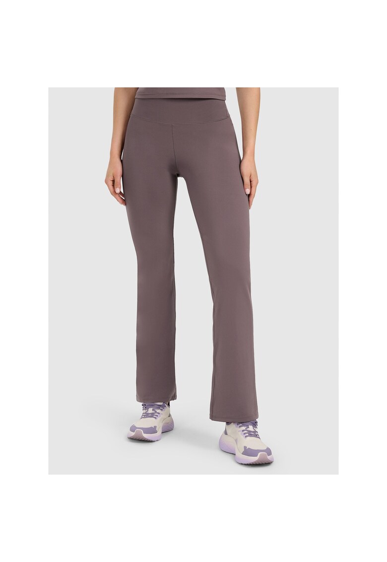Pantaloni sport dama antrenament - culoare maro - poliester