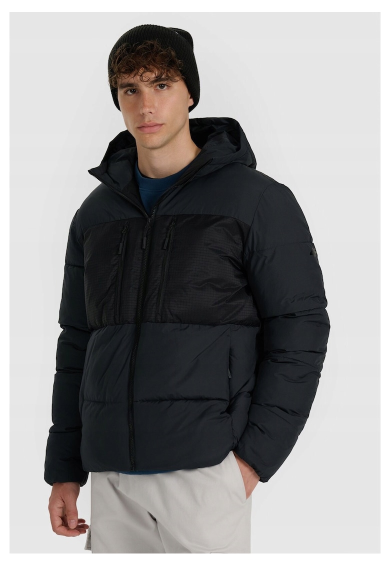 Geaca matlasata barbati negru - umplutura sintetica - poliester