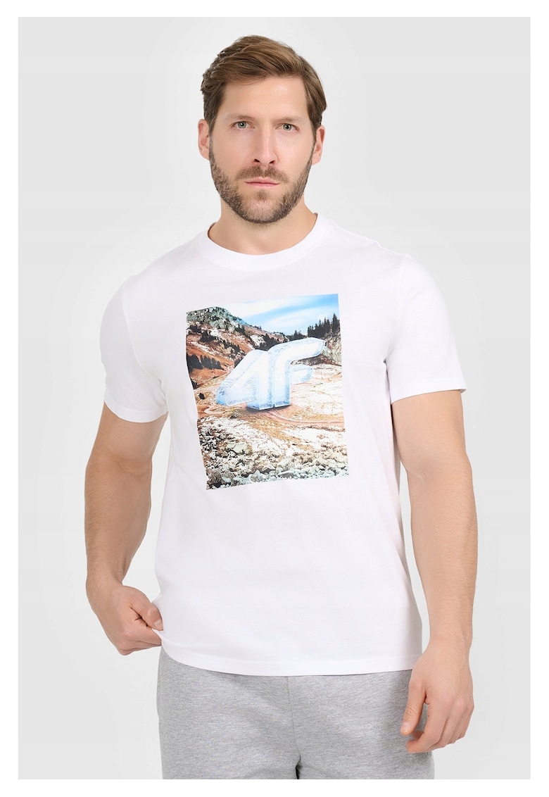 Tricou barbat - regular - alb - bumbac