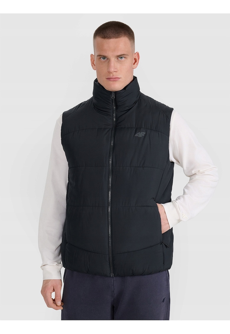 Vesta din puf pentru barbati - negru - umplutura sintetica - croiala regular - sezon primavara-vara