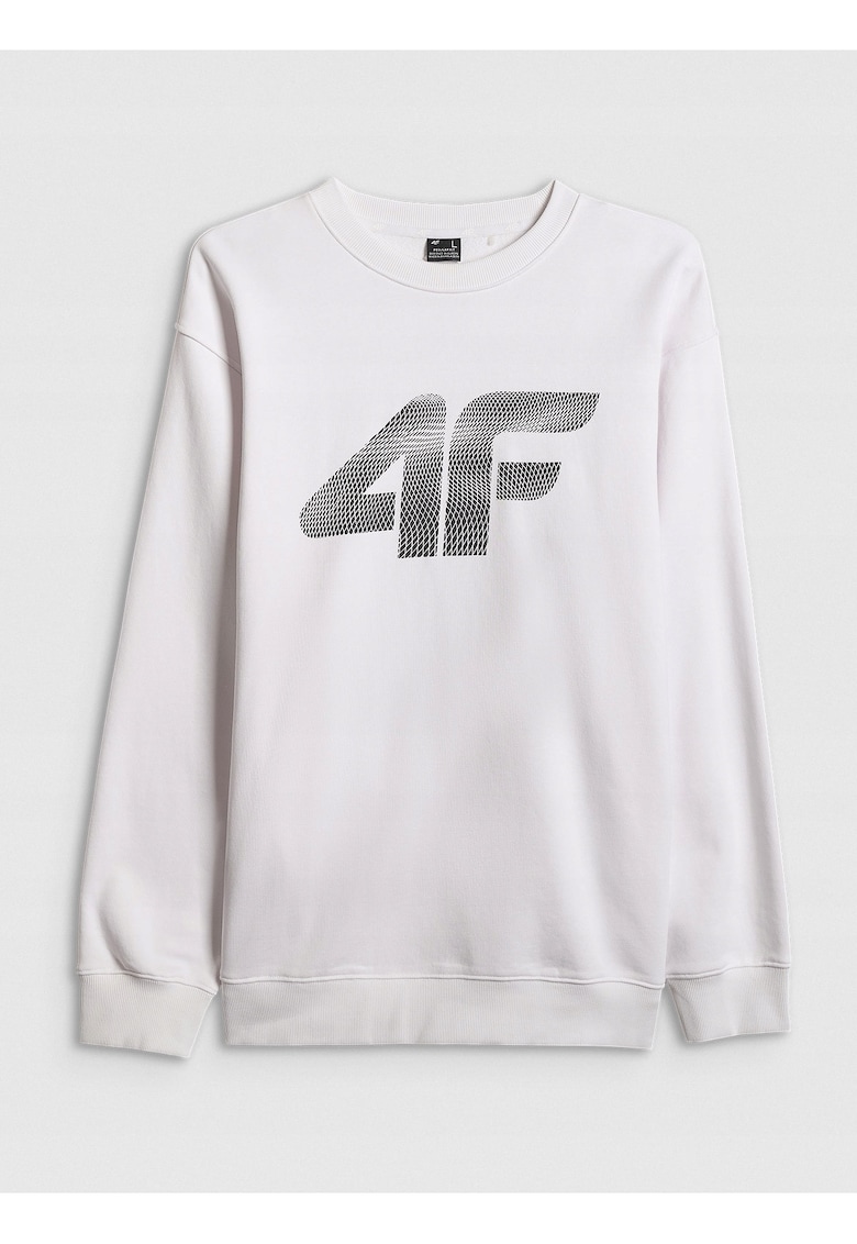 Hanorac barbati alb - french terry - croiala regulata - bumbac