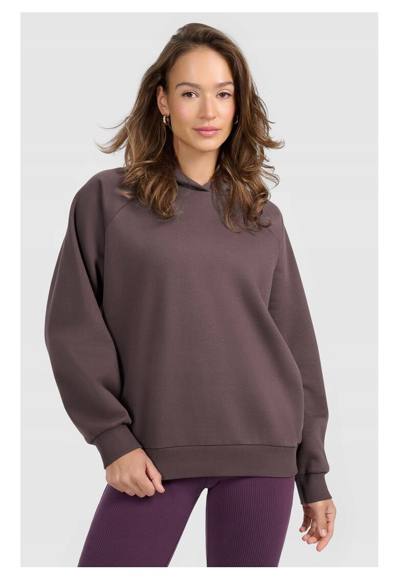 Hanorac dama gluga - confortabil - maro - bumba