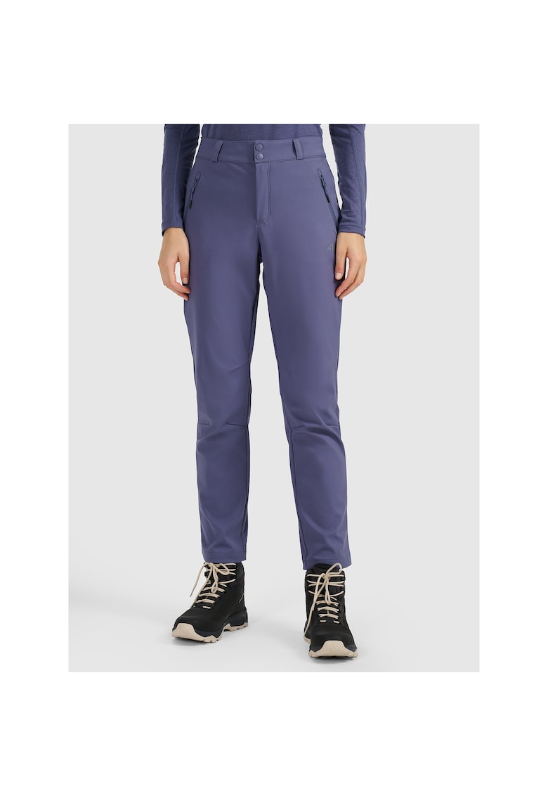 Pantaloni trekking dama softshell membrana 10000 - bleumarin - poliester