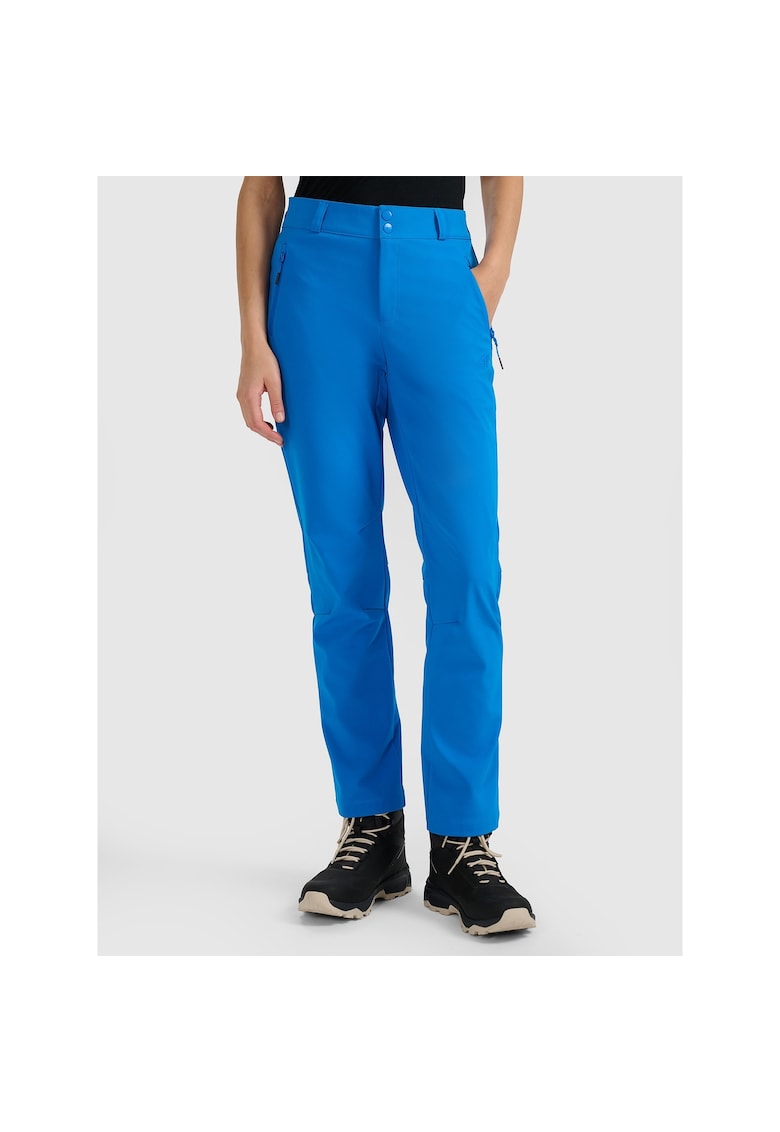 Pantaloni trekking softshell membrana 10000 - albastru - poliester
