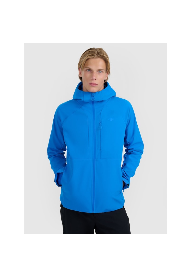 Geaca de trekking barbati poliester - albastru