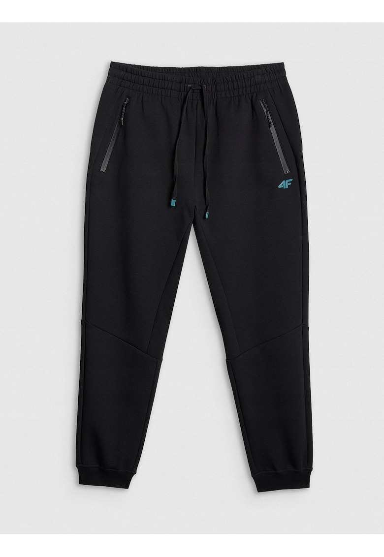Pantaloni barbati - poliester - cu buzunare cu fermoar - Negru
