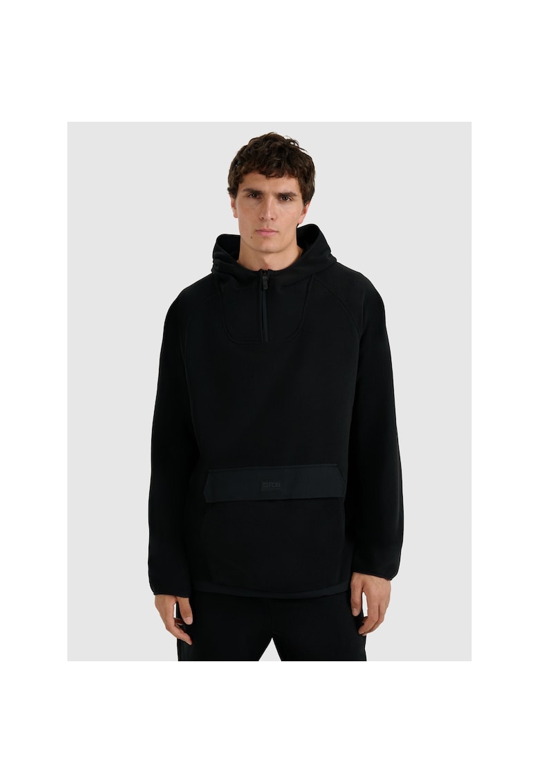 Hanorac sport barbati regular - negru - fleece - tehnologie 4FWarm