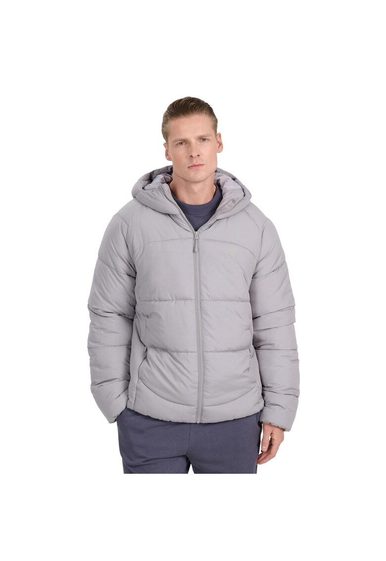 Geaca de puf pentru barbati - gri - umplutura sintetica - croiala regulara