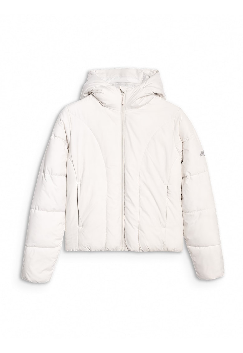 Geaca puf pentru femei - umplutura croiala slim - material rip-stop - Alb