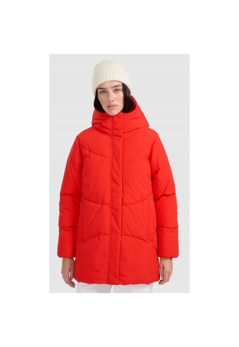 Geaca matlasata dama rosie - poliester - cu gluga - oversize