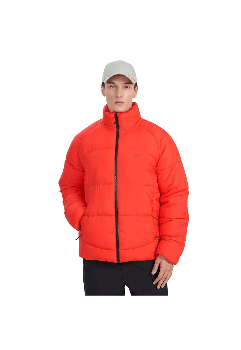 Geaca de puf barbati rosie - umplutura sintetica reciclata - croiala regulara