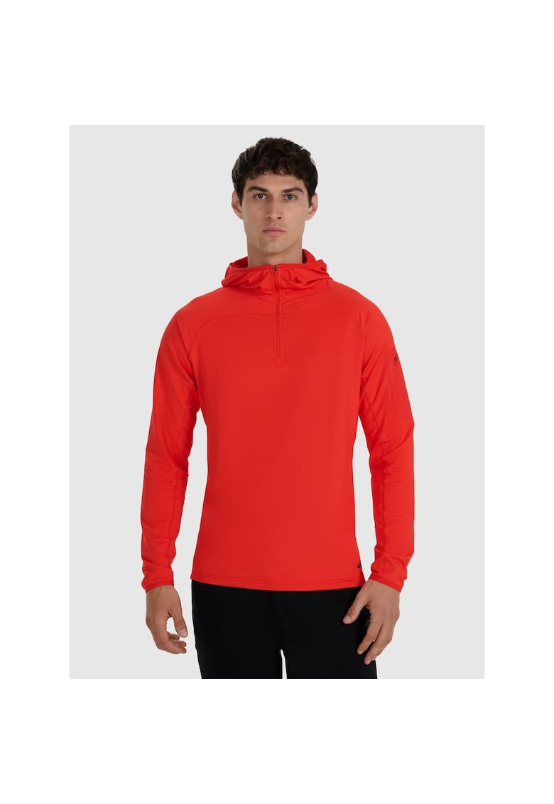 Bluza trekking barbati uscare rapida - rosu - poliester -