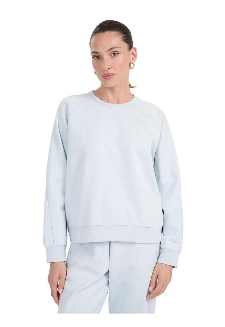 Hanorac dama - albastru - bumbac - fara gluga