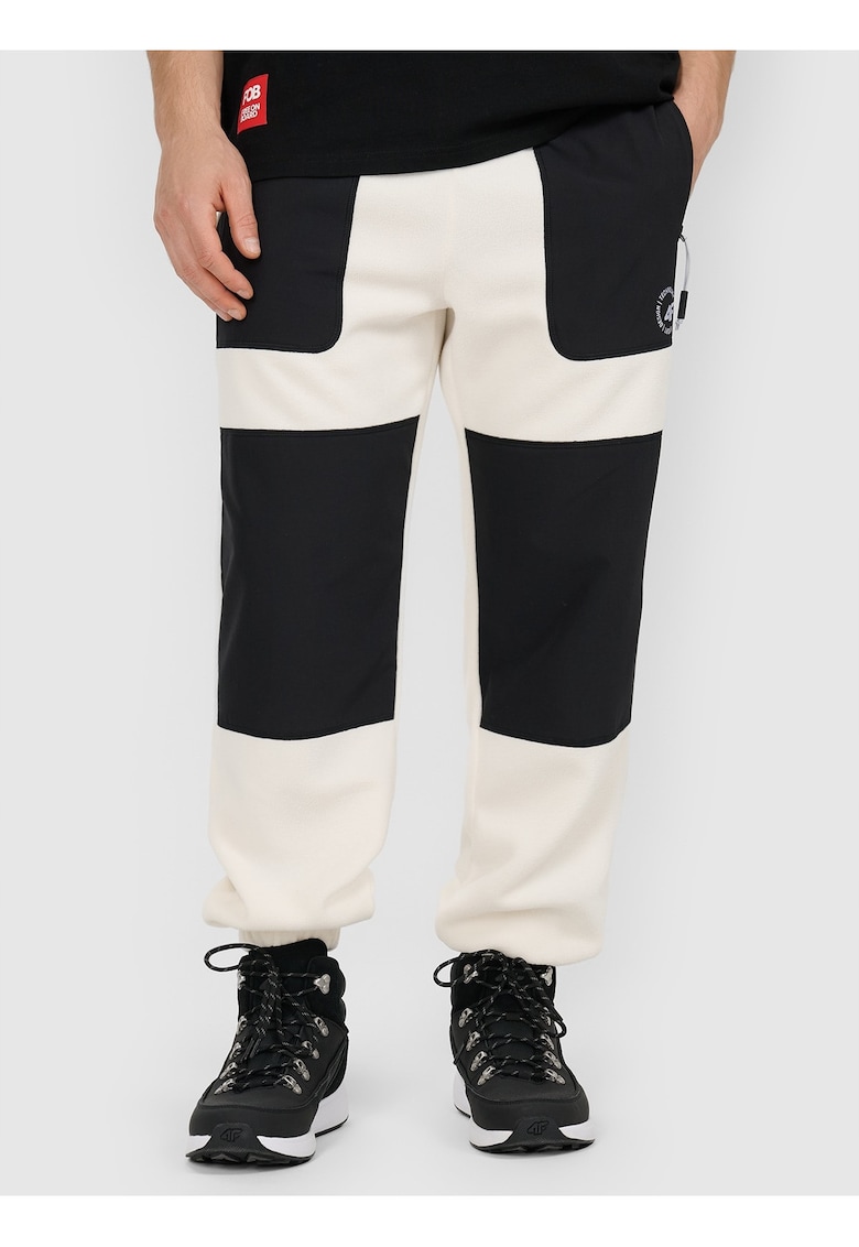 Pantaloni jogger din fleece pentru barbati - bej - 4FWarm - 2 buzunare