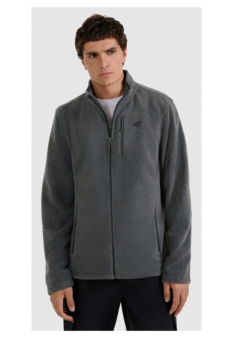 Hanorac barbati polar cu guler inalt - caldura si confort - gri - 4FWarm
