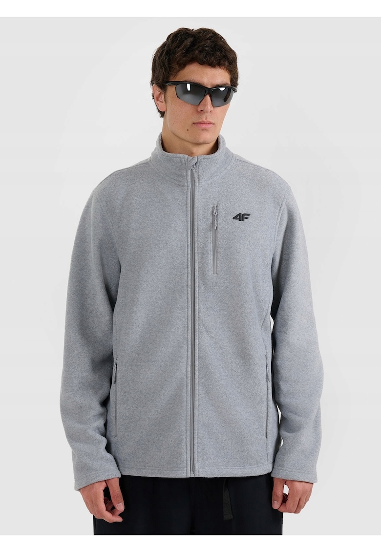 Hanorac barbati polar cu guler inalt - gri