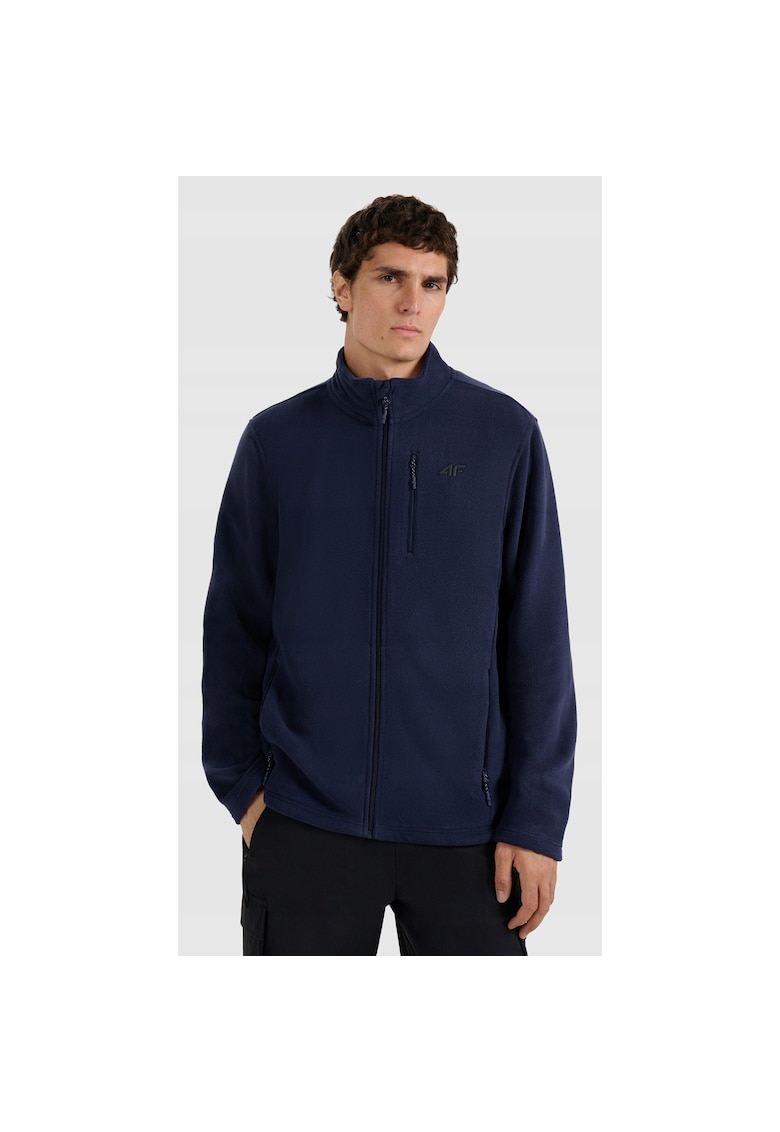 Jacheta sport barbati guler inalt - 2 buzunare cu fermoar - bleumarin - fleece -