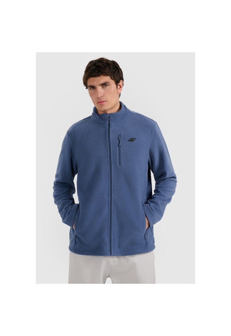 Hanorac sport barbati regular - guler inalt - bleumarin - 4FWarm