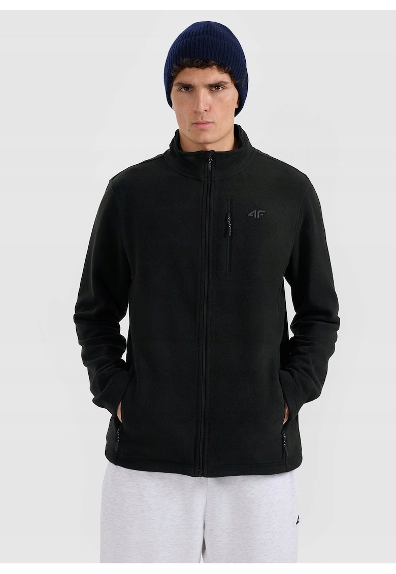 Polar barbat guler ridicat - 2 buzunare cu fermoar - negru - 4FWarm