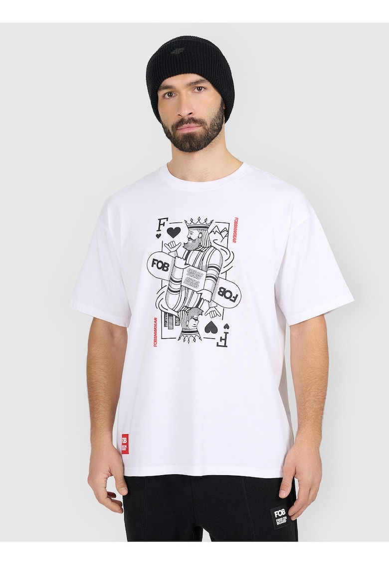 Tricou barbati bumbac - alb - cu imprimeu