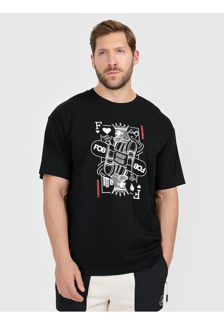 Tricou barbatesc bumbac superior - negrudwqf - Negru