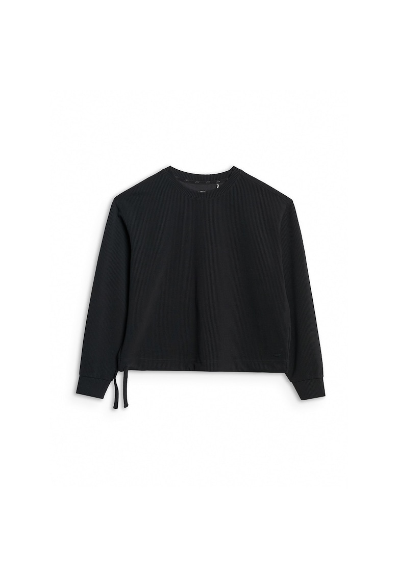 Hanorac dama negru - cropped - material modal si poliester