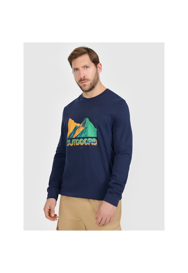 Bluza sport barbati - longsleeve - bleumarin - bumbac