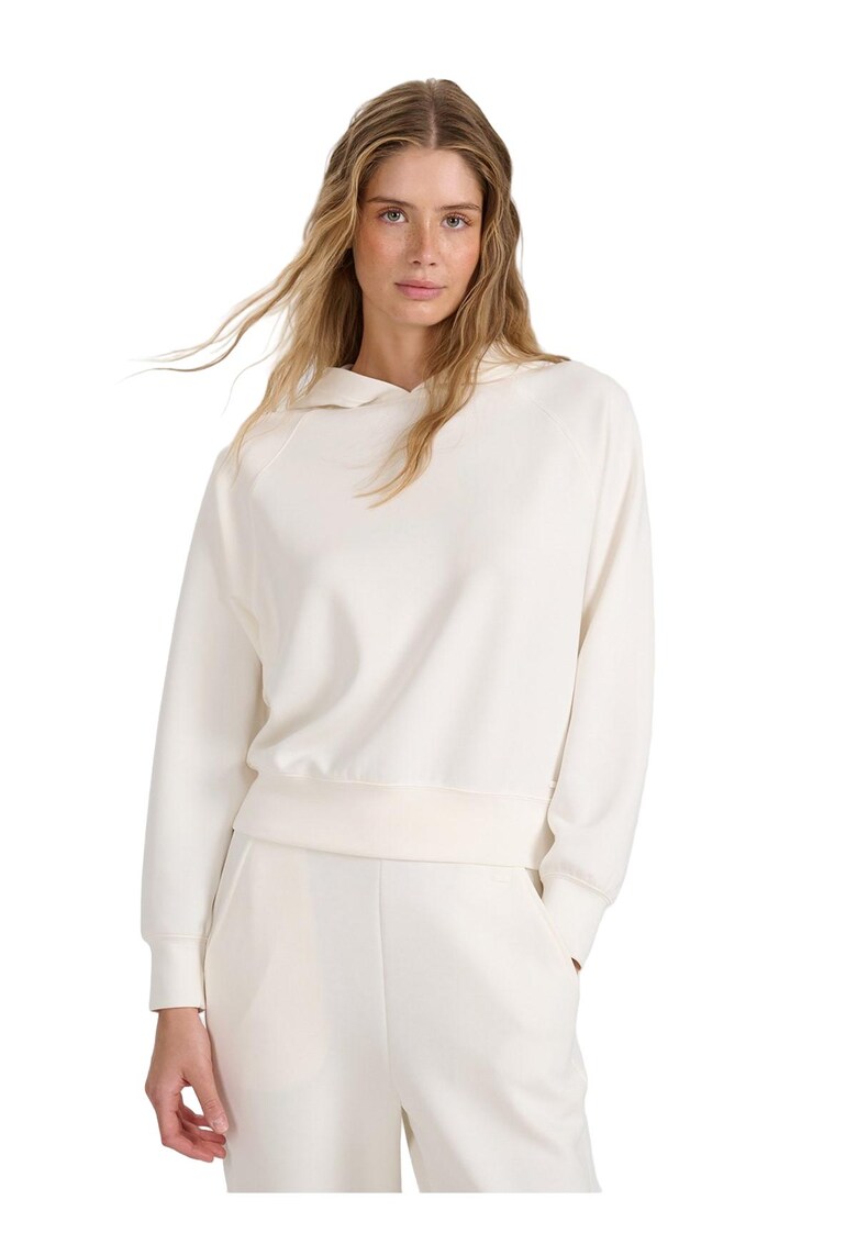 Hanorac dama bluza de trening cu gluga - regular fit - alb