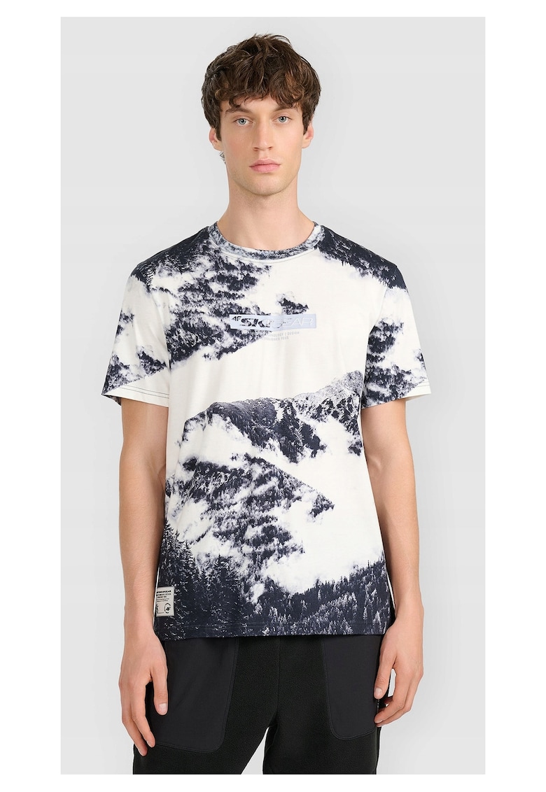 Tricou barbatesc imprimeu all-over - negru - bumbac