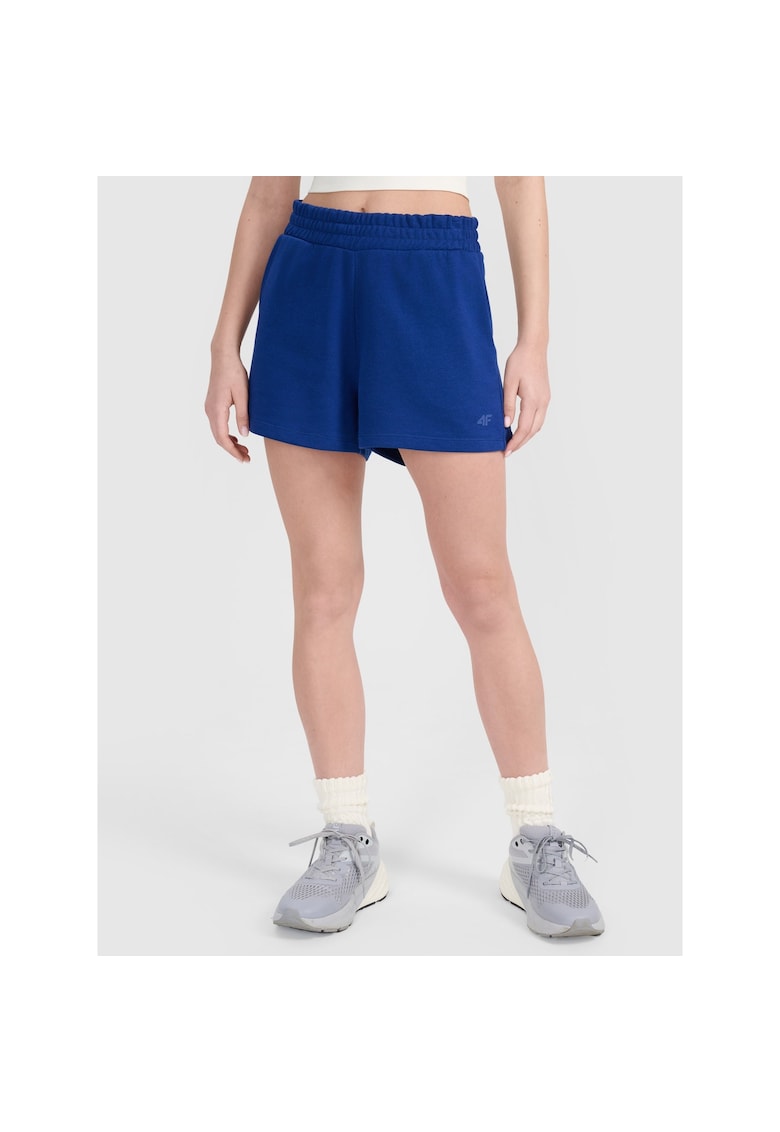 Pantaloni scurti de trening dama - bleumarin - bumbac - 2 buzunare