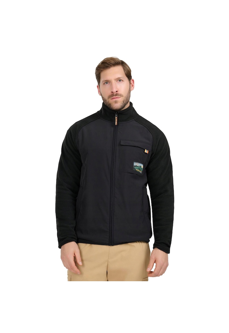 Hanorac sport barbati - polar cu guler inalt - 4FWarm - negru