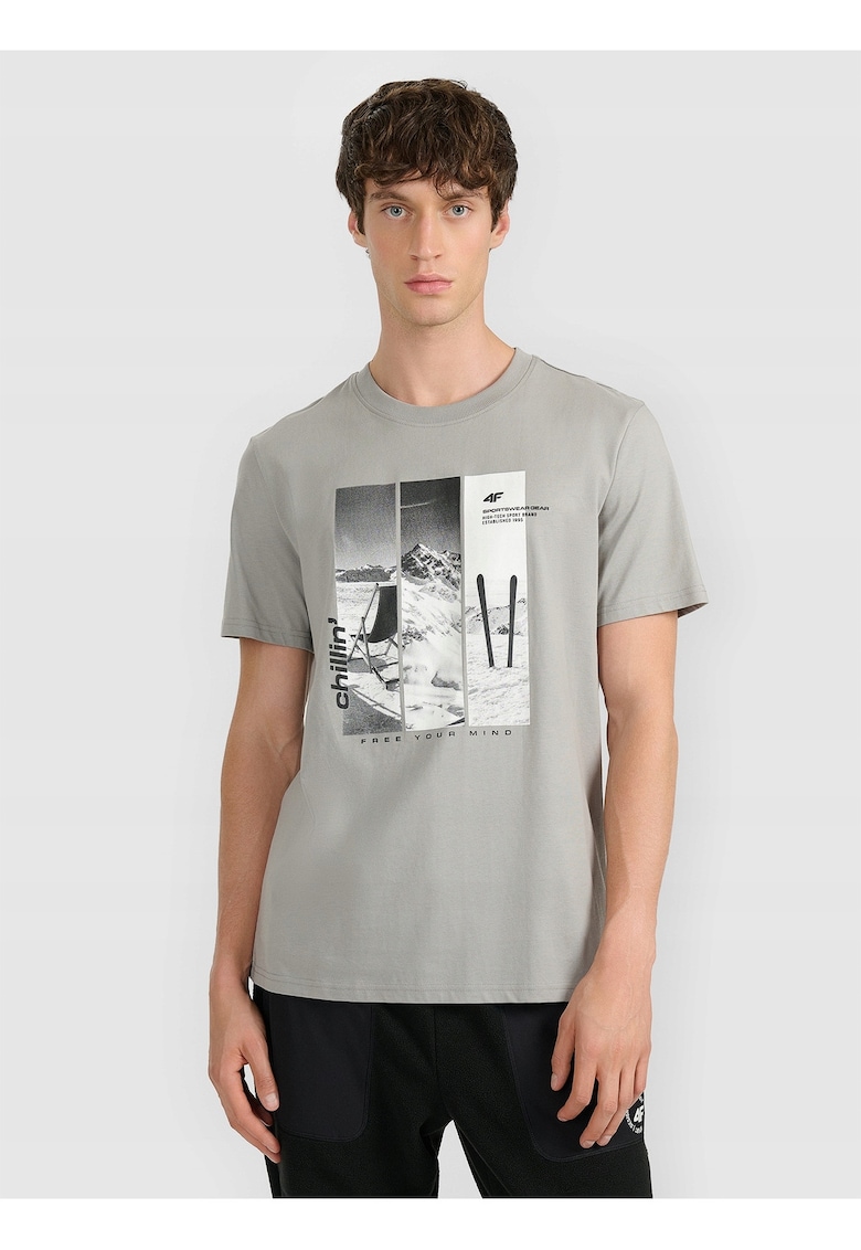 Tricou regular barbati bumbac - gri