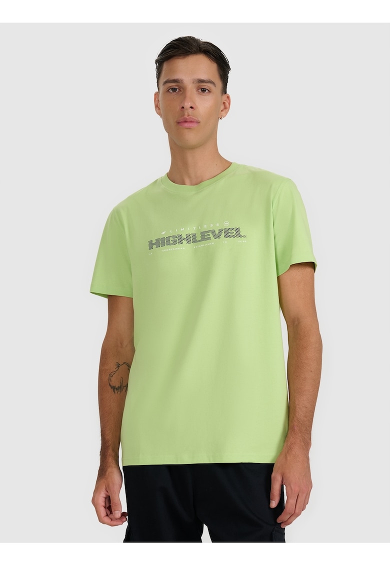 Tricou bumbac regular pentru barbati - verde - confortabil
