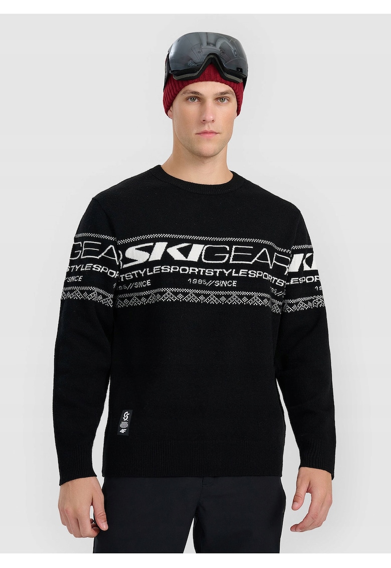 Pulover barbati - lana - negru - model larg