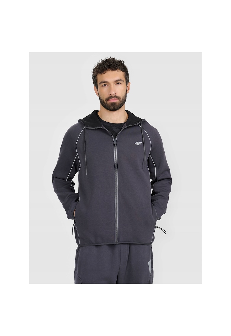 Hanorac sport barbati gri - gluga ajustabila - bumbac -
