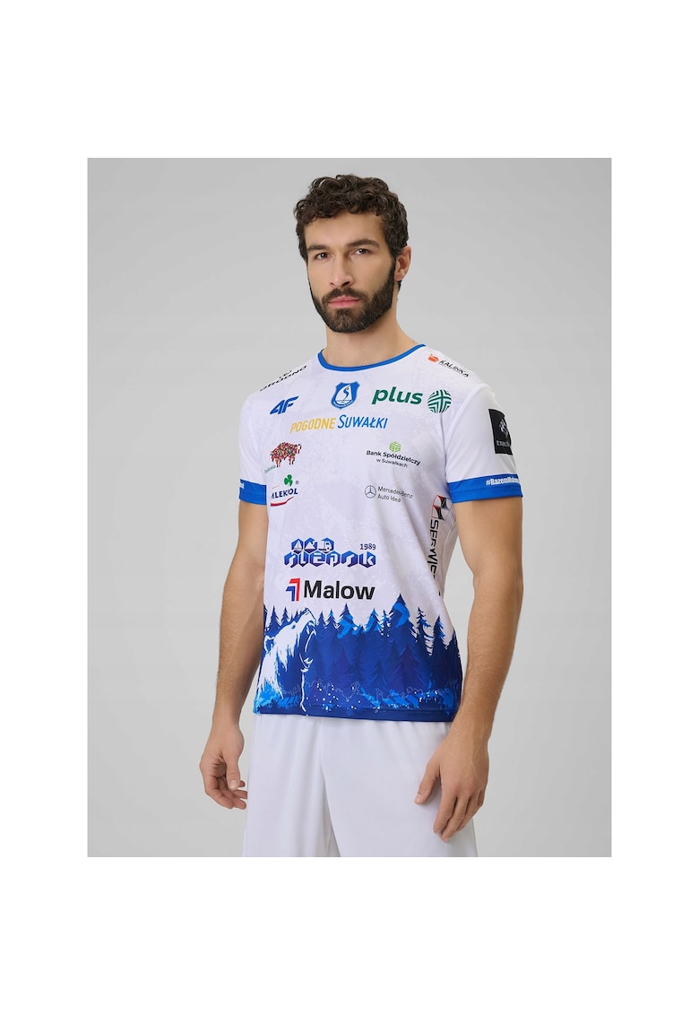 Tricou sport alb - Albastru