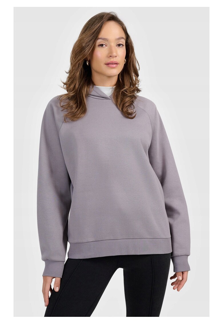 Hanorac dama violet - gluga - bumbac - Gri