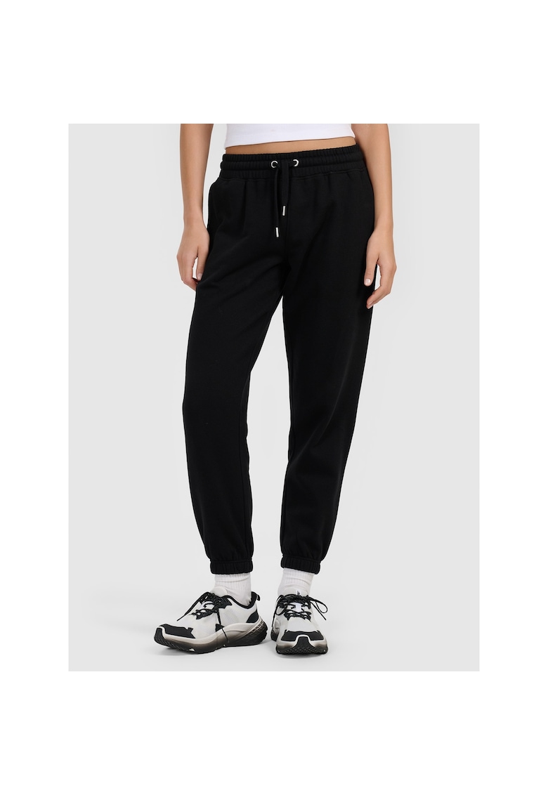 Pantaloni sport dama negru - bumbac -