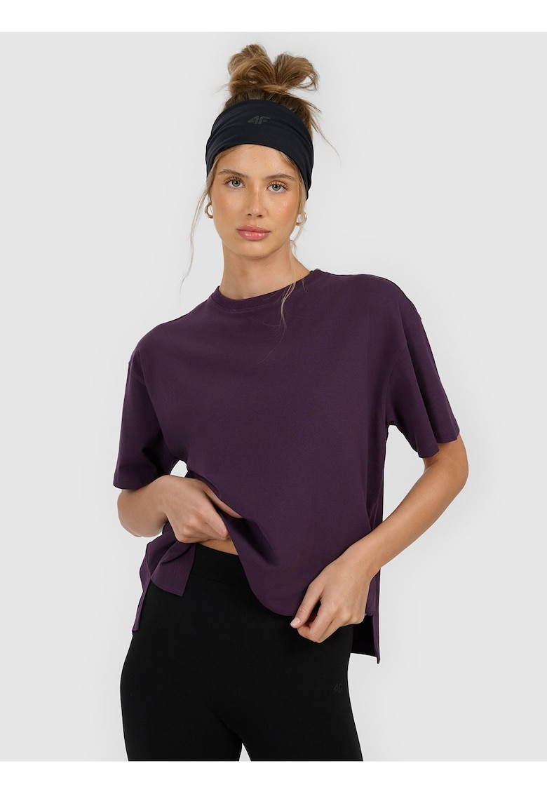 Tricou dama mov inchis - croiala lejera - bumbac
