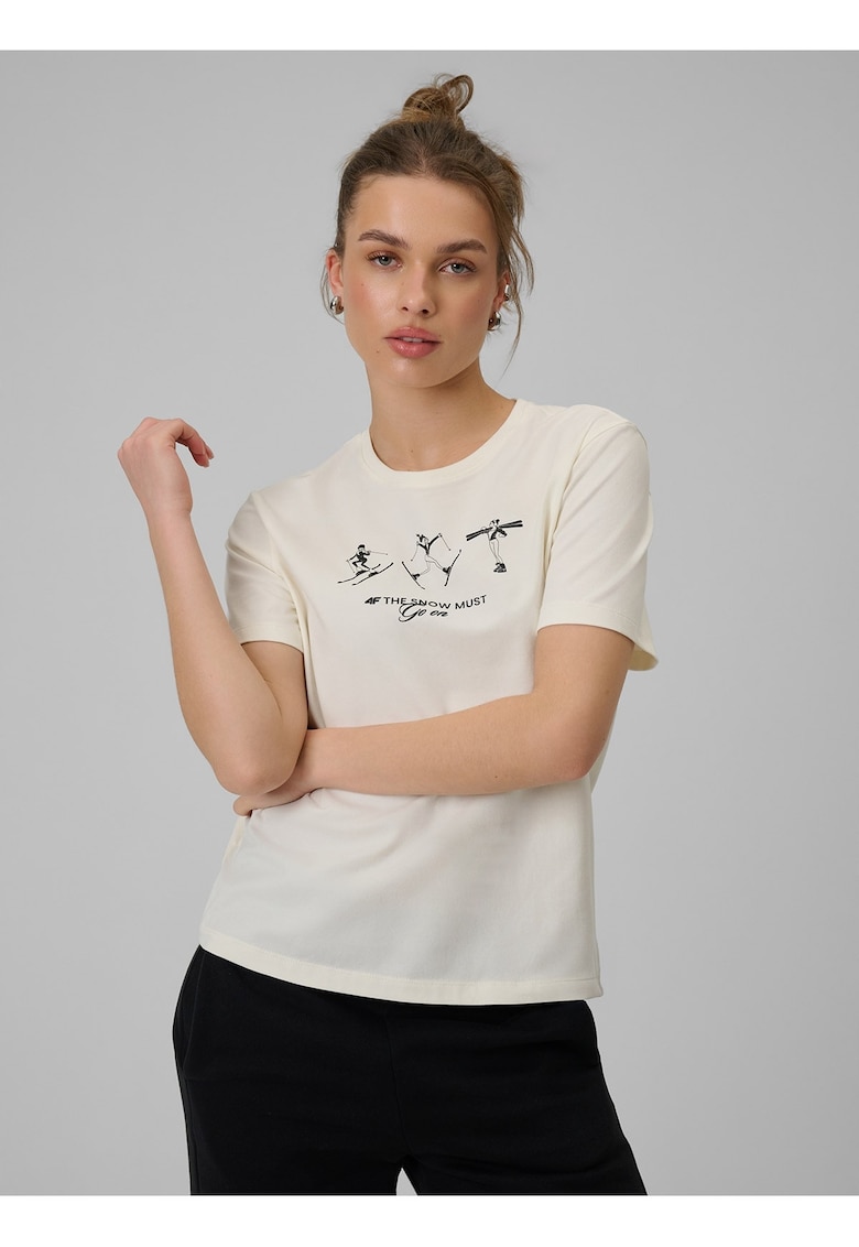 Tricou dama bej - bumbac