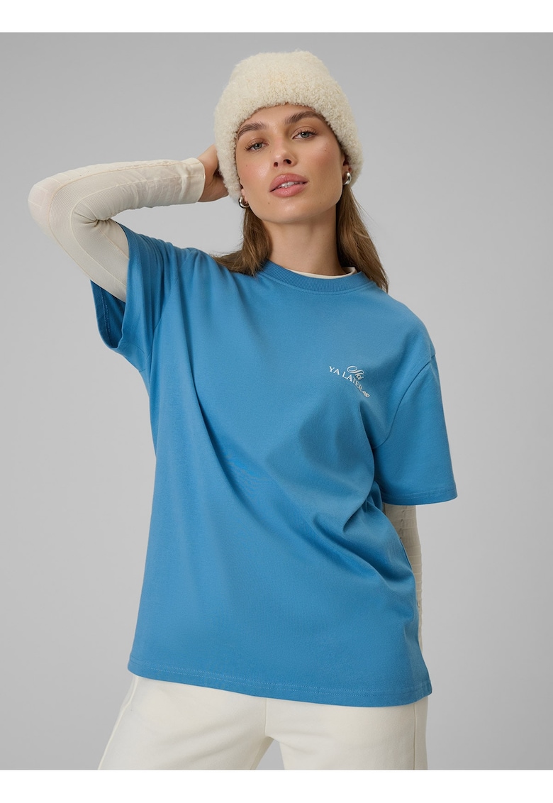 Tricou dama - albastru - bumbac - casual