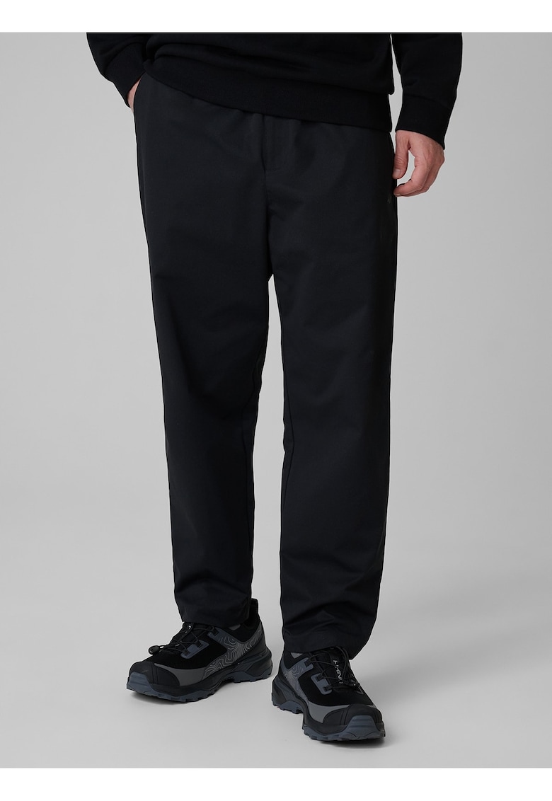 Pantaloni barbati - casual - elastic in talie - negru - poliester