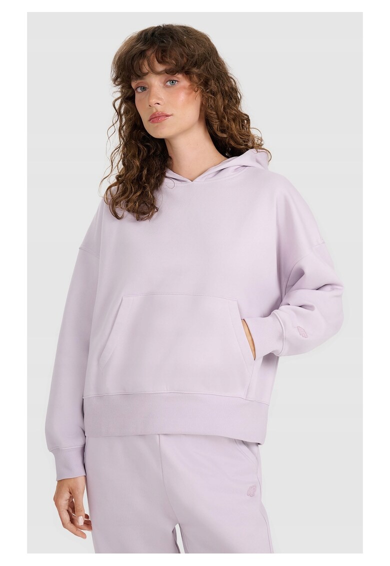 Hanorac dama gluga - interior periat - violet - bumbac -