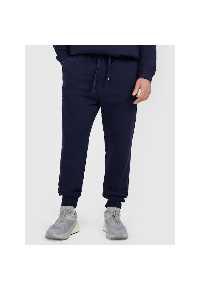 Pantaloni sport barbati bumbac - bleumarin inchis