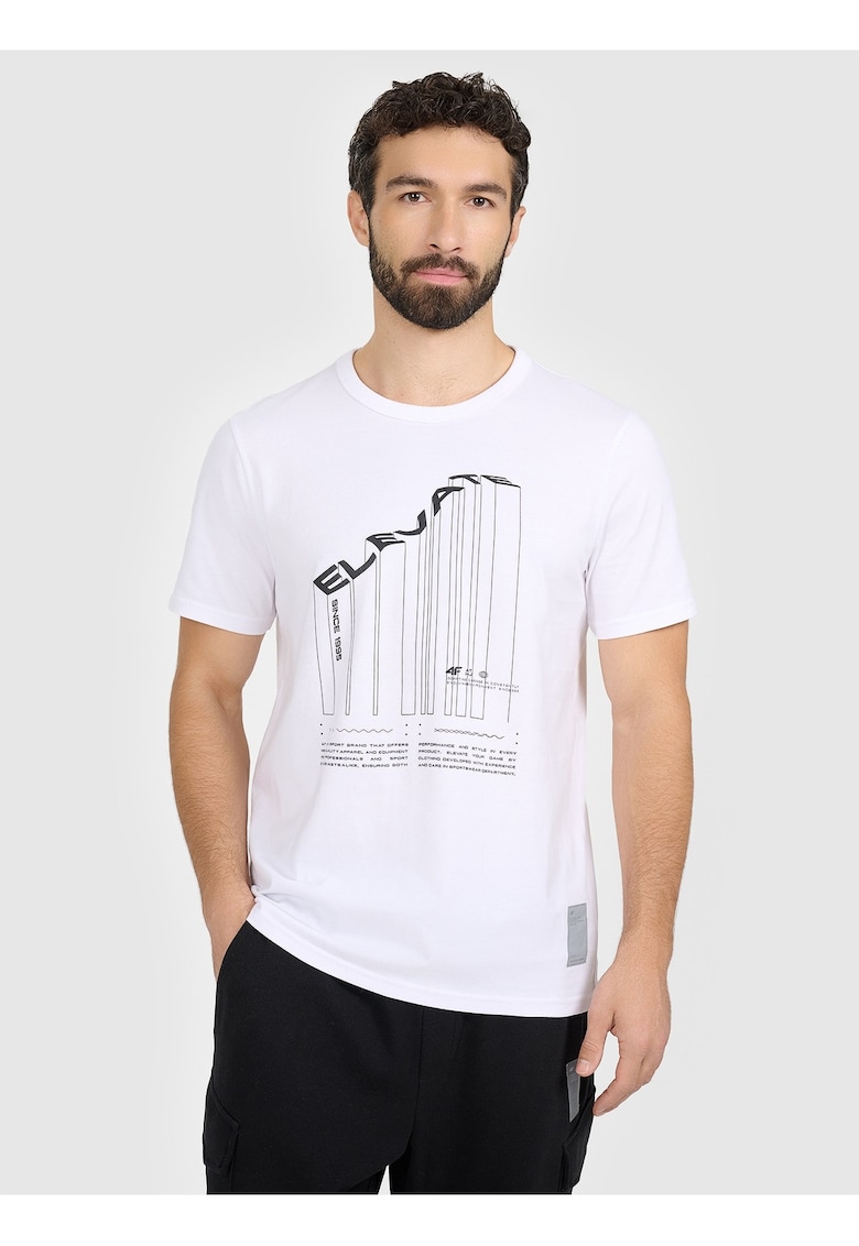 Tricou barbat - bumbac - alb - croiala obisnuita