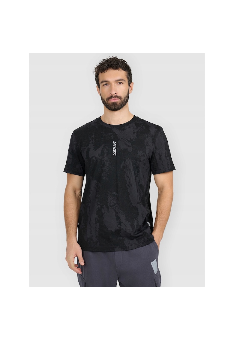 Tricou barbati - bumbac superior - negru - elemente reflectorizante