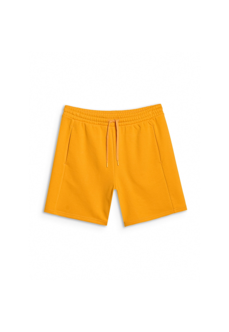 Pantaloni scurti de trening barbati portocalii - bumbac/poliester - talie elastica - 2 buzunare