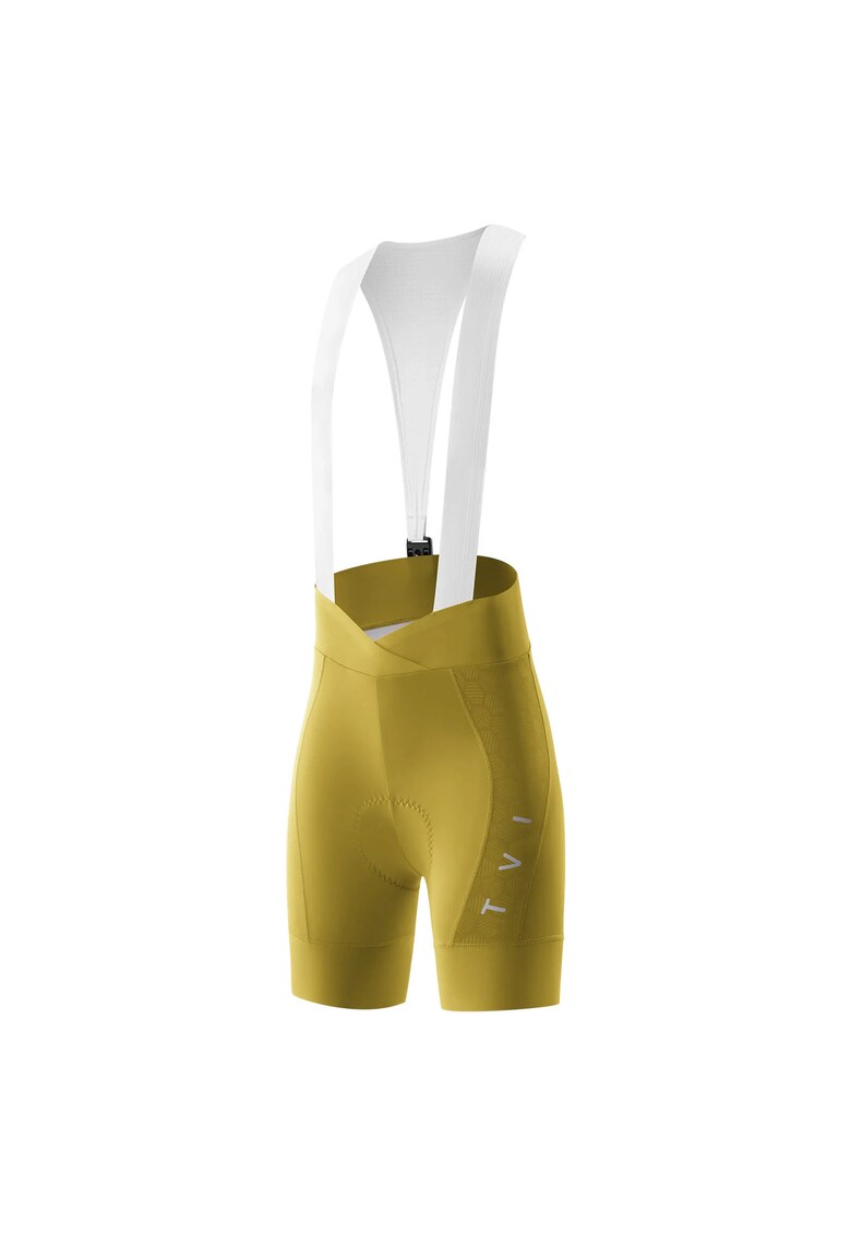 Pantaloni scurti pentru ciclism cu bretele si inchidere magnetica Summer Performance - Galben