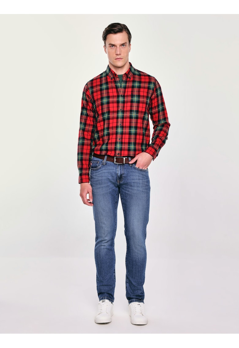 Camasa barbateasca - carouri rosii - fabricata din material de calitate