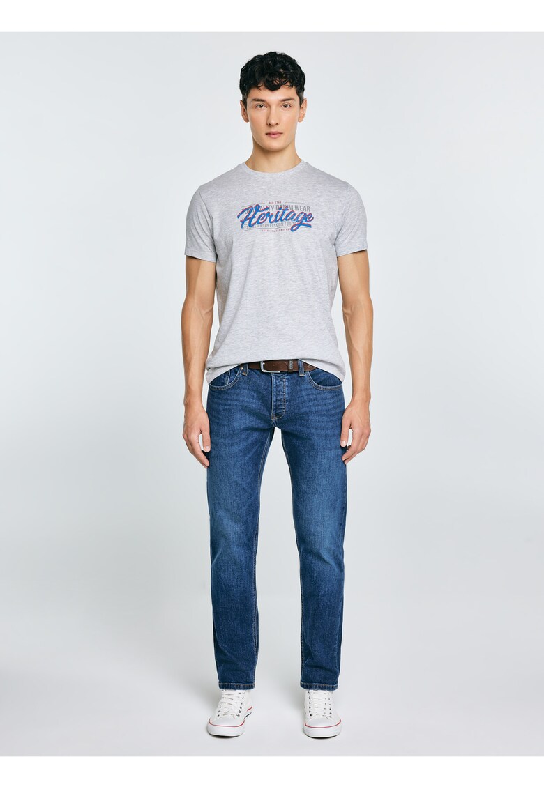 Tricou cu imprimeu si decolteu la baza gatului Keren